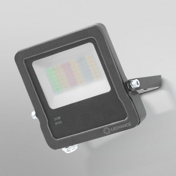 LEDVANCE SMART+ WiFi Floodlight, RGBW, gris, 30 W LEDVANCE SMART+