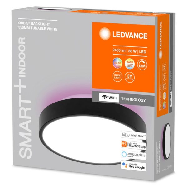 LEDVANCE SMART+ WiFi Orbis Backlight noir Ø35cm LEDVANCE SMART+