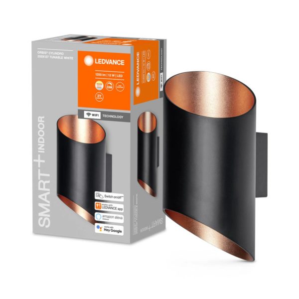 LEDVANCE SMART+ WiFi Orbis Wall Cyldro, noir LEDVANCE SMART+