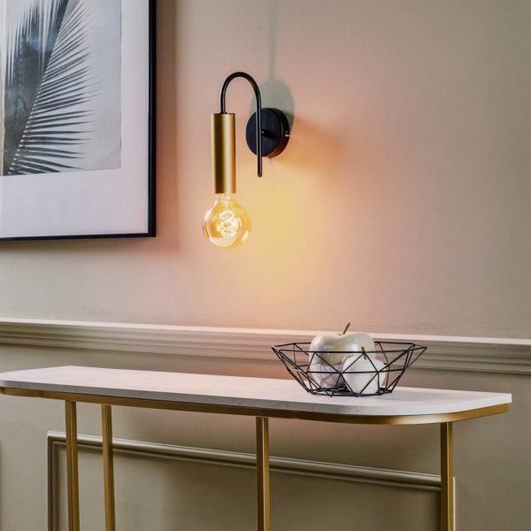 Luminex Applique Loppe, à 1 lampe, noire/dorée Luminex
