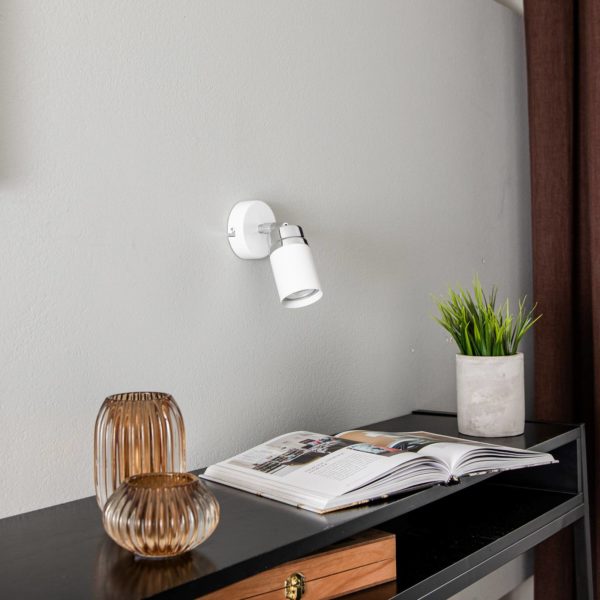 Luminex Spot pour plafond Reno, à 1 lampe, blanc/chromé Luminex