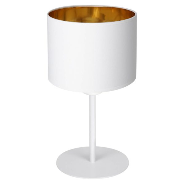 Luminex Lampe à poser Soho, cylindrique H34 cm blanc/doré Luminex