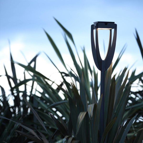 Les Jardins Lampe solaire LED Tulip avec piquet, anthracite Les Jardins