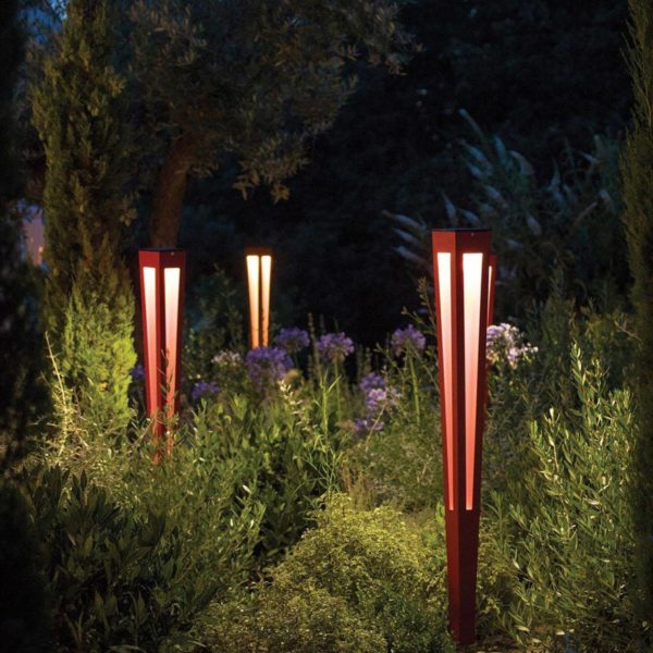 Les Jardins Torche solaire LED Tinka capteur, 120 cm, grise Les Jardins