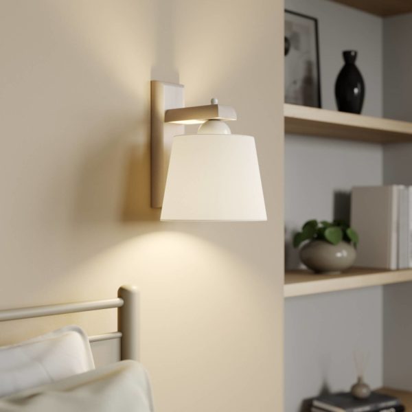 Lamkur Applique Sweden avec support bois, vieux blanc Lamkur