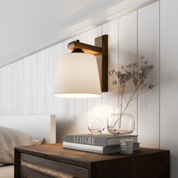 Lamkur Applique Sweden avec support bois, noyer chêne Lamkur