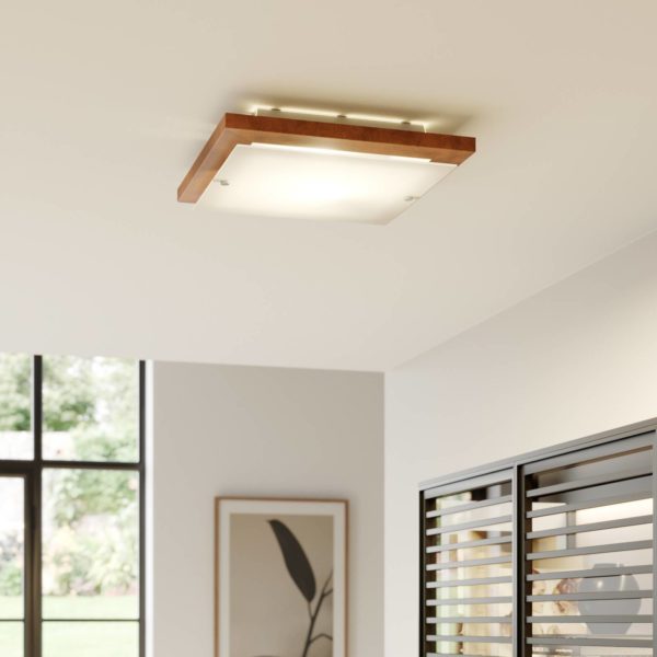 Envostar Kerio plafonnier, 35×35 cm, pin rustique Envostar