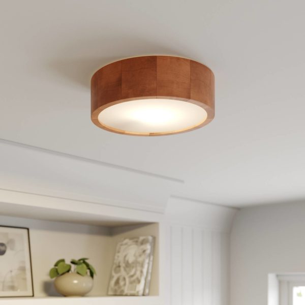 Envostar Kerio plafonnier, Ø 27 cm, pin rustique Envostar