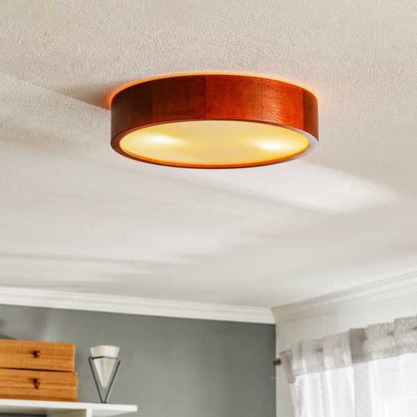 Envostar Kerio plafonnier, Ø 37 cm, pin rustique Envostar