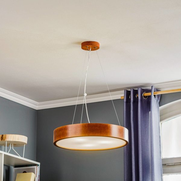 Lamkur Suspension Kerio, Ø 47 cm, pin rustique Lamkur