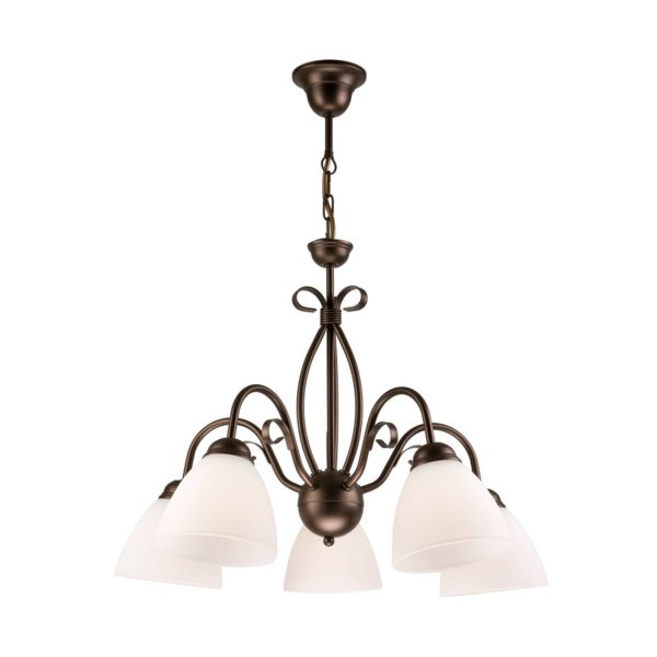 Lamkur Suspension Adoro à 5 lampes, brune Lamkur