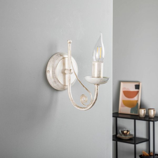 Lamkur Applique Ayleen en acier sans abat-jour, blanche Lamkur