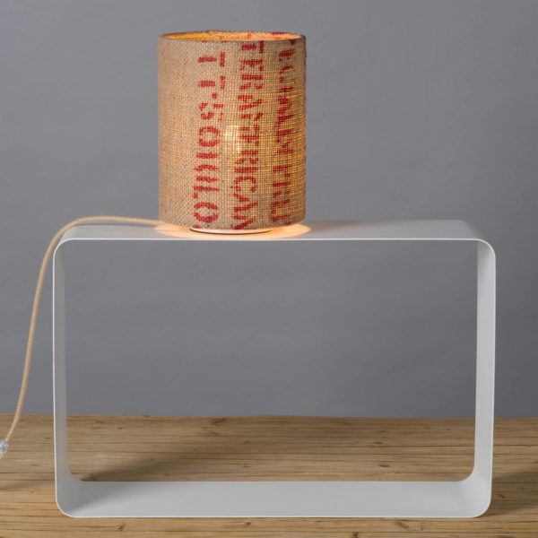 lumbono Lampe à poser N°17 haricot nacré, sac à café lumbono