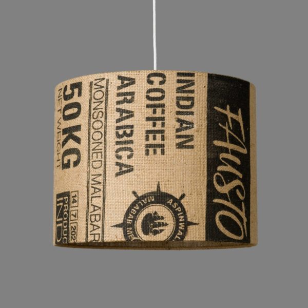 lumbono Suspension N°93 Perlbohne, abat-jour en sac à café lumbono