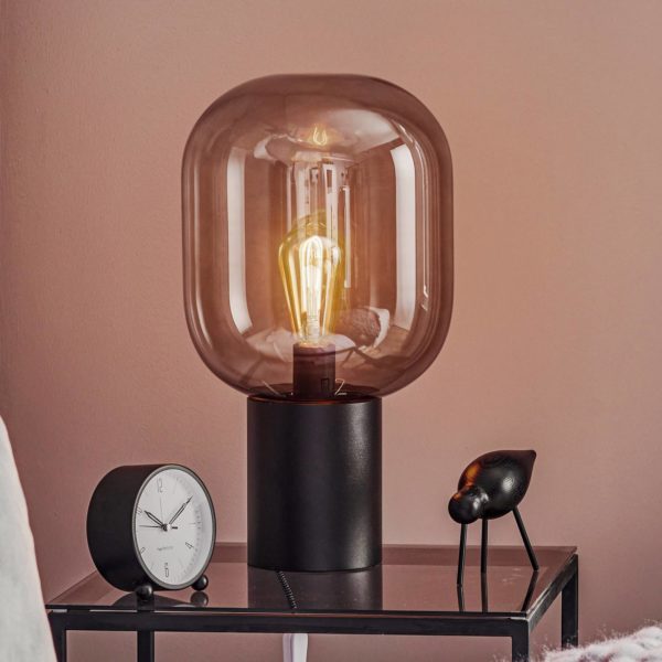 Markslöjd Lampe à poser Brooklyn, gris fumée, 44 cm Markslöjd