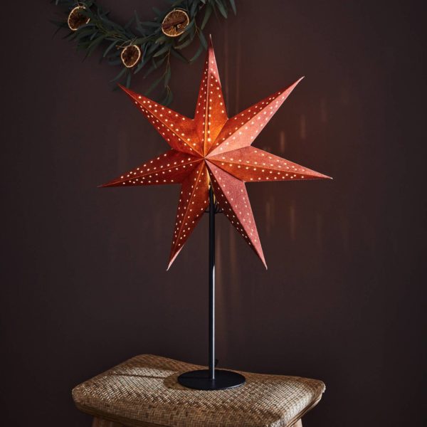 Markslöjd Étoile sur pied Embla, Ø 45 cm, velours, brune Markslöjd