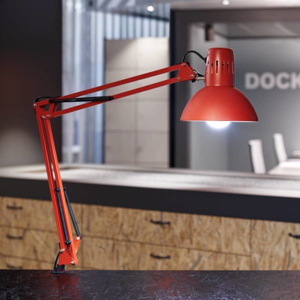 Lampe à pince MAULstudy, rouge Maul
