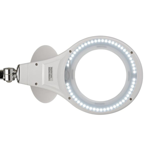 Lampe à pince et loupe LED MAULmakro, blanche Maul