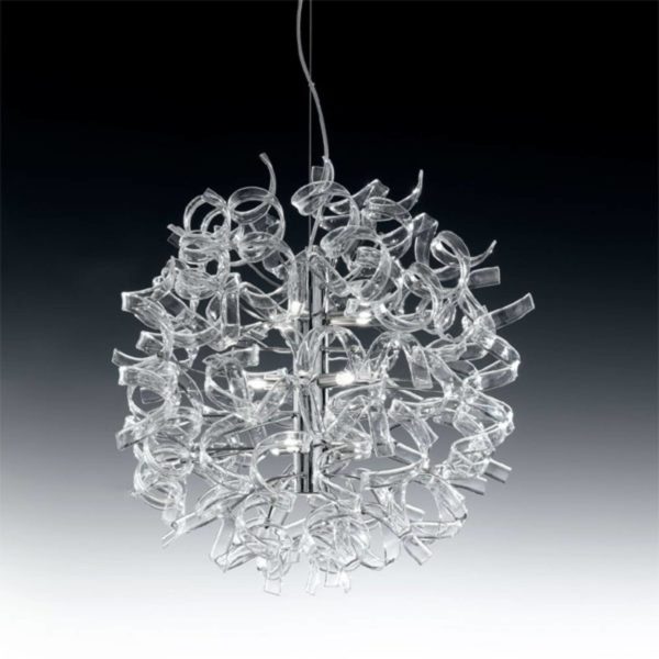 Metallux Suspension moderne ASTRO, 9 lampes, transparente Metallux