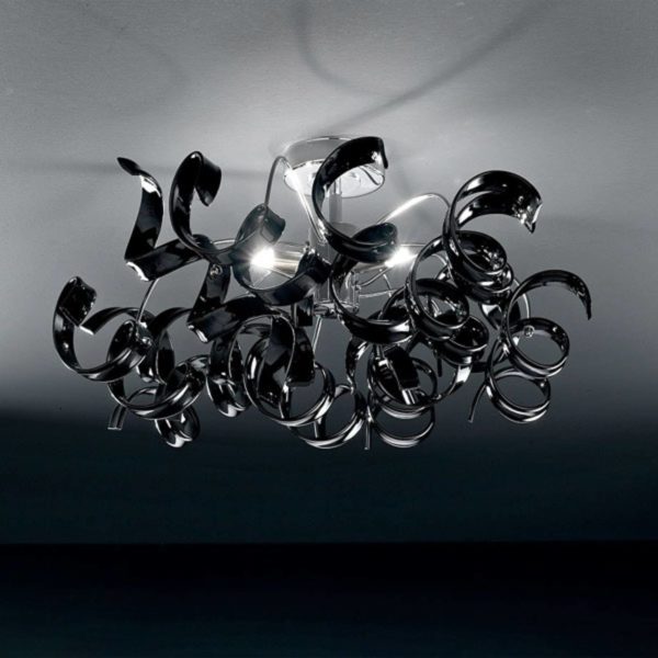 Metallux Plafonnier moderne ASTRO, 3 lampes, noir Metallux