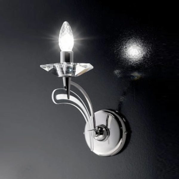 Metallux Applique  ICARO 1 lampe av. verre cristal, chromé Metallux