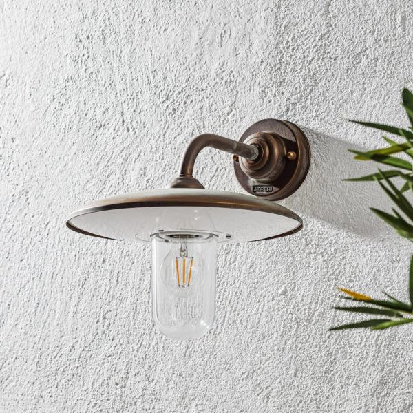 Moretti Luce Applique d’extérieur Casale, cuivre antique verre clair Moretti Luce