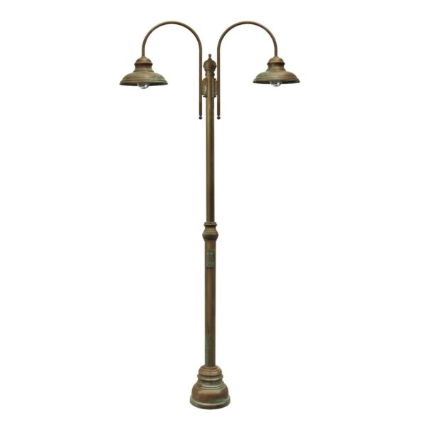 Moretti Luce Lampe pour mât Luca laiton ancien-cuivre, 2 lampes Moretti Luce