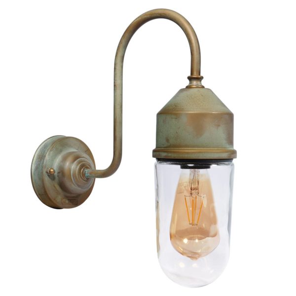Moretti Luce Applique 1950N laiton ancien, verre droit transp. Moretti Luce