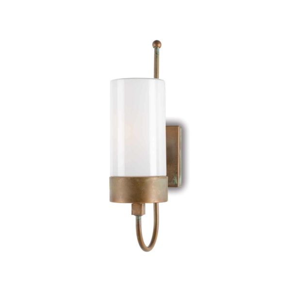 Moretti Luce Applique d’ext. Silindar 3356, laiton ancien/opale Moretti Luce