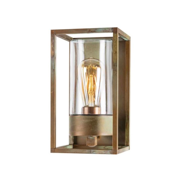 Moretti Luce Applique d’ext. Cubic³ 3365 laiton ancien/transp. Moretti Luce