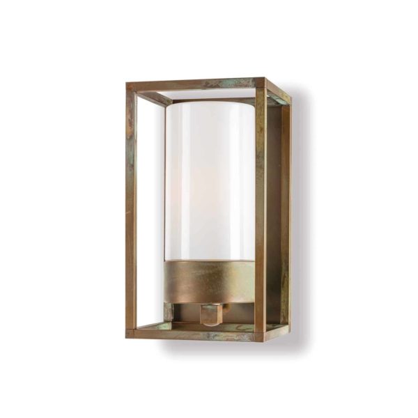 Moretti Luce Applique d’ext. Cubic³ 3365 laiton ancien/opale Moretti Luce