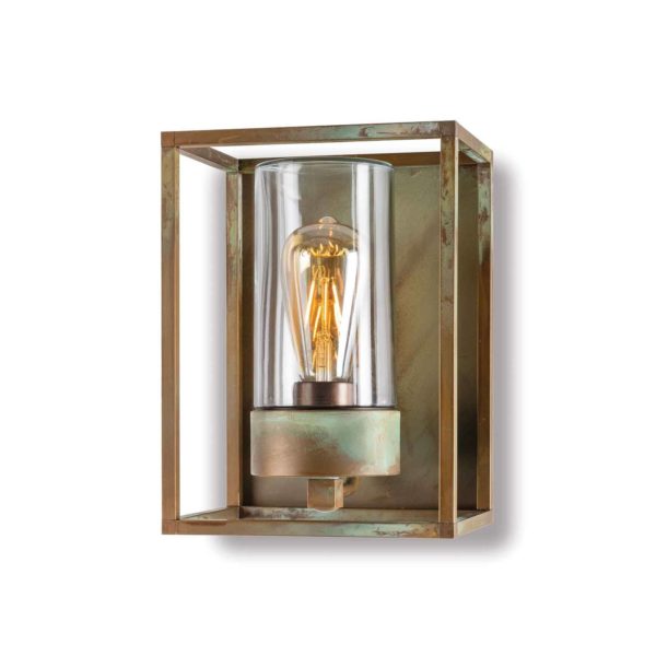 Moretti Luce Applique d’ext. Cubic³ 3366 laiton ancien/transp. Moretti Luce