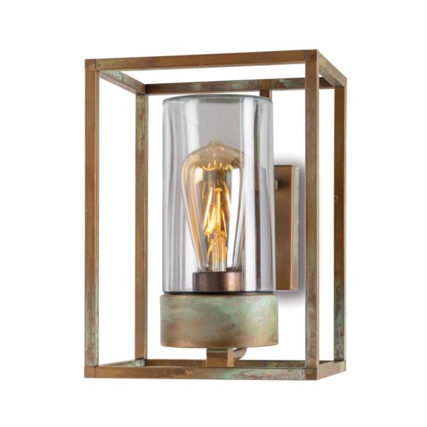 Moretti Luce Applique d’ext. Cubic³ 3363 laiton ancien/transp. Moretti Luce