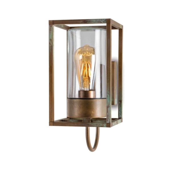 Moretti Luce Applique d’ext. Cubic³ 3362 laiton ancien/transp. Moretti Luce