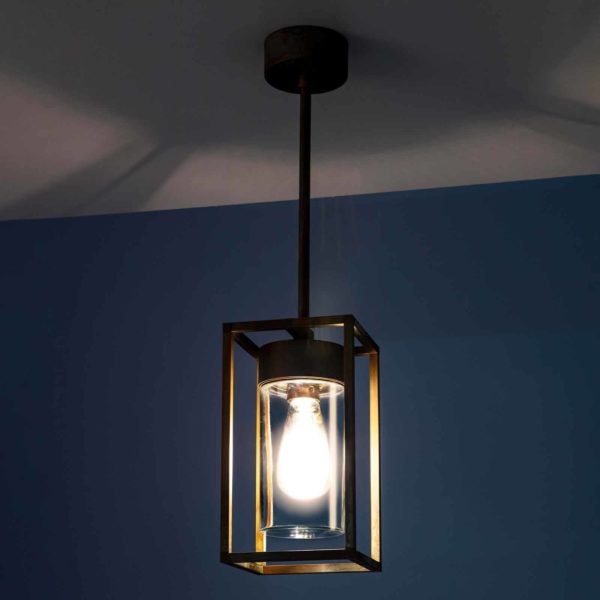 Moretti Luce Suspension Cubic³ 3368 laiton ancien/transparent Moretti Luce
