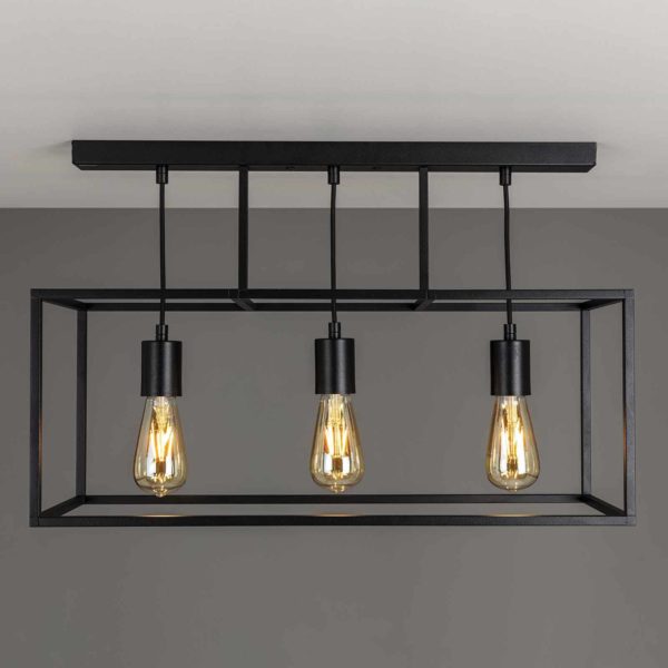 Moretti Luce Plafonnier Cubic³ 3384, à 3 lampes, noir Moretti Luce