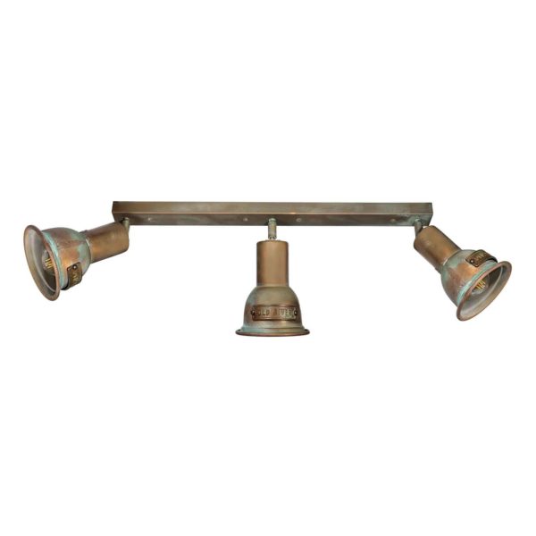 Moretti Luce Plafonnier Azali 1549.E27, 3 lampes laiton ancien Moretti Luce