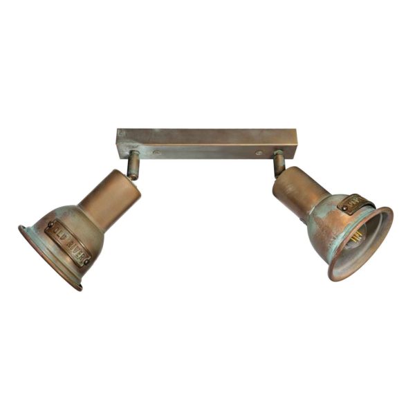 Moretti Luce Plafonnier Azali 1548.E27, 2 lampes, laiton ancien Moretti Luce