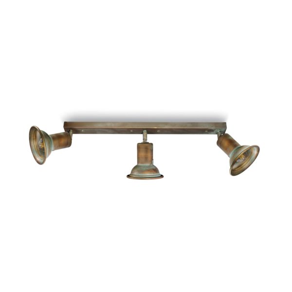 Moretti Luce Plafonnier Genziana 1421.E27, 3 l. laiton ancien Moretti Luce