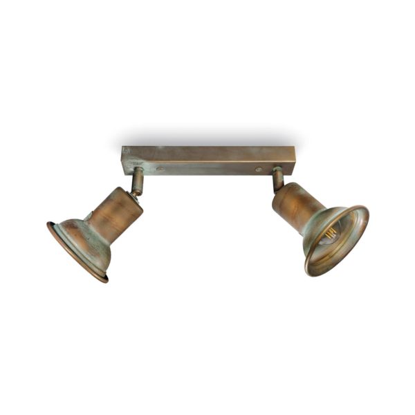 Moretti Luce Plafonnier Genziana 1412.E27, 2 l. laiton ancien Moretti Luce