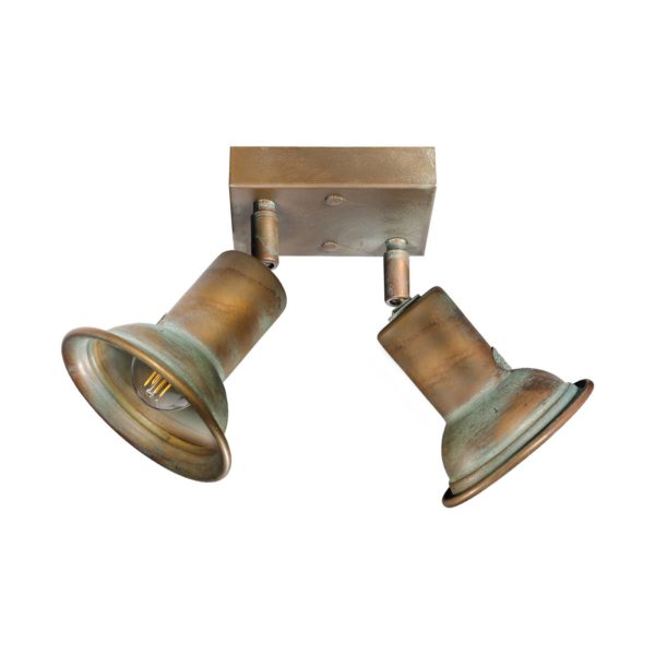 Moretti Luce Plafonnier Genziana 1422.E27, 2 l. laiton ancien Moretti Luce
