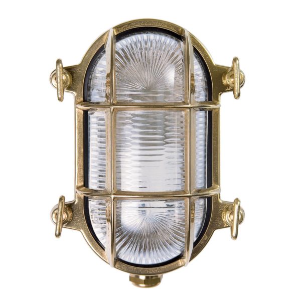 Moretti Luce Applique d’extérieur Tortuga ovale 17cm laiton nat Moretti Luce