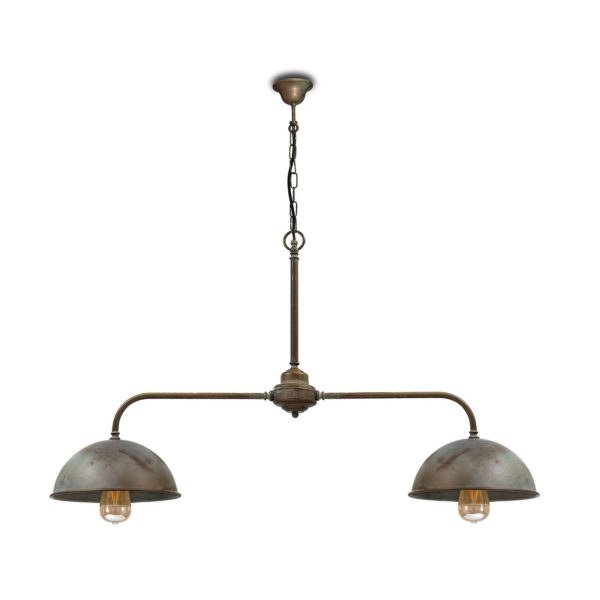 Moretti Luce Suspension Circle laiton antique, 2 lampes Moretti Luce