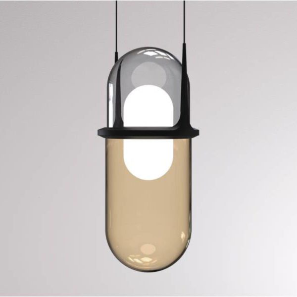 Molto Luce Pille suspension LED grise/crème Molto Luce