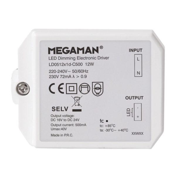 Megaman Pilote LED pour Rico HR, intensité var., 12 W Megaman
