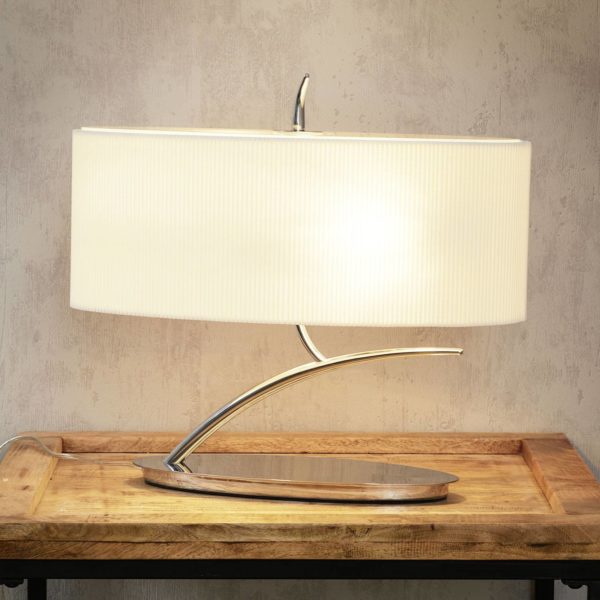 Mantra Iluminación Lampe à poser en textile et poli miroir Eve Mantra Iluminación