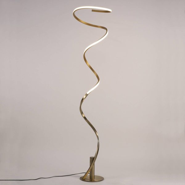 Mantra Iluminación Lampadaire LED Helix, ancien satiné Mantra Iluminación