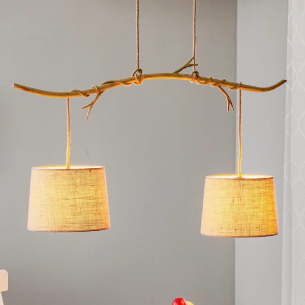 Mantra Iluminación Suspension Sabina à abat-jour en tissu, 2 lampes Mantra Iluminación