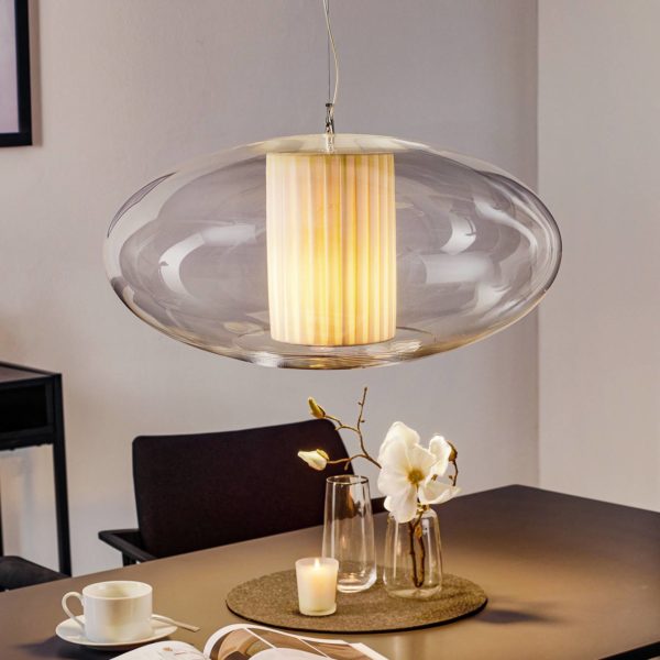Modo Luce Ellisse suspension plissée Ø 60 cm beige Modo Luce