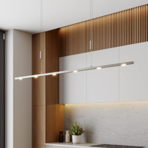 Quitani Suspension LED Tolu, nickel, longueur 120 cm quitani